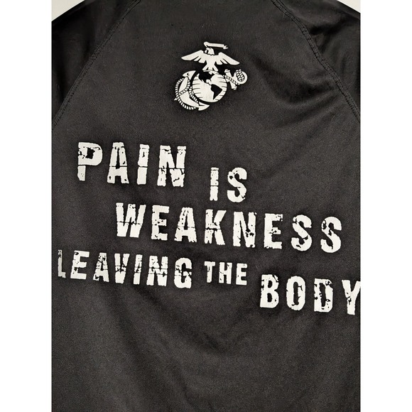 US Marines Expert Brand PT Shirt Black Pain is Weakness Performance Tee Mens S - Picture 6 of 7